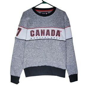 Canada Weather Gear‎ Sweatshirt Pullover Womens Medium Gray Red Sportswear Soft